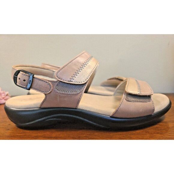 SAS Sandals NUDU DAWN Size 8 N NARROW Hook & Loop Closure TAN GOLD Heel Strap - Picture 5 of 11